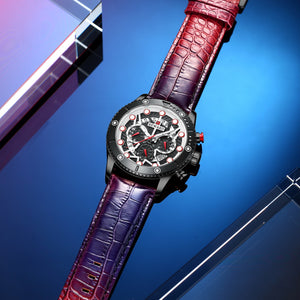 RELOJ CRONOGRAFO DE CUERO Y DE  LUJO HOMBRE