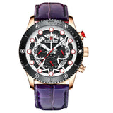 RELOJ CRONOGRAFO DE CUERO Y DE  LUJO HOMBRE