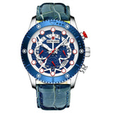 RELOJ CRONOGRAFO DE CUERO Y DE  LUJO HOMBRE